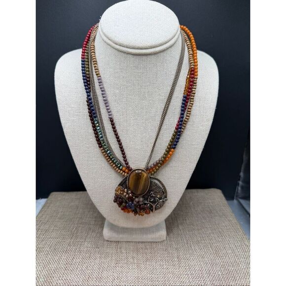 Murano Glass & Beaded Multi-Strand Necklace – Cristalleria Ann Primrose Collecti
